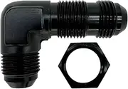 KAMESTORY 6AN Male Flare 90 Degree Aluminum Flare Swivel Fitting Adapter Bulkhead Connector with AN6 Nut Black 1 Pc
