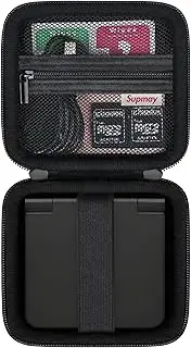 Supmay Hard Carrying Case for Miyoo Flip V2 Retro Game Console, Portable Handheld Game Console Travel Storage Case with Mesh Bag for SD Card, USB Charging Cable, User Manual, Black