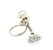 The Lord Will Keep You From All Harm Charm Keychain, Psalm 121 7, Faith Gift