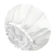 Women Hair Drying Cap High Elasticity Band Double Layers Lightweight Reusable Great Water Absorption Waterproof Shower Cap white