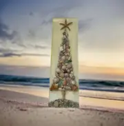 Coastal Sea Shell Christmas Tree / Beachmas Tree, Resin Tree Art Christmas