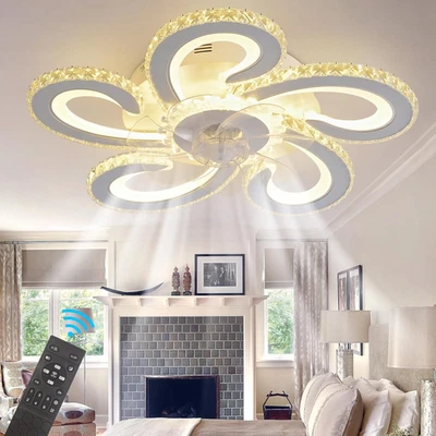 Ceiling Fan with Lights,Crystal Ceiling Fans with Lights and Remote,3 Colors 6 S