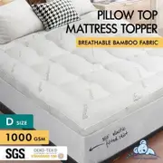 STARRY EUCALYPT Pillowtop Mattress Topper Bamboo Fibre Underlay Pad 7.5cm Double