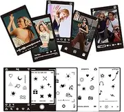 Photo Instant Films Stickers 10Pcs Colorful Picture Border Stickers Films Frame Decorative Stickers DIY Scrapbook for 2x3 Photo Polaroid Fujifilm Instax Mini Instant Film (Black)