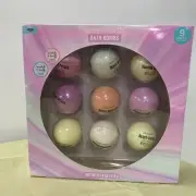 BATH BOMBS GIFT SET Body and Earth 4oz 9 count NEW Scented Lavender Ocean +