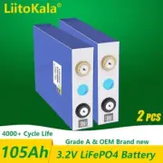 LiitoKala 3.2V 105Ah LiFePO4 Battery - High Drain for DIY Solar, EV, Golf Cart