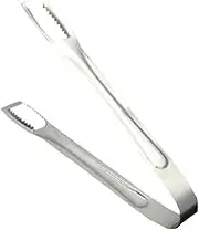 CONGARTENO Stainless Steel Food Tongs Ice Serving Clamp for Home Parties Bars Multi Use Kitchen Tool for Ice Cubes Pastries Fruits Vegetables Silver