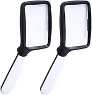 Large Handheld 3X Magnifying Glass with Light, 5 LED Illuminated, Black and White (2 Pack)