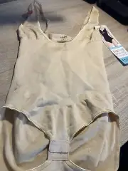 Nwt! Spanx Assets -Large Beige Shaper: Open Bust Panty Bodysuit (B)
