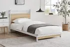 Shangri-La Skye Metal and Wood Bed Frame (Oak, Single), Beds & Bed Frames,