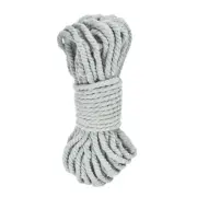 0.3" 50 Feet Macrame Cord, Cotton Cord Rope String 3 Strands White Grey