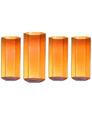 Godinger Set of 4 Helix Amber Highballs