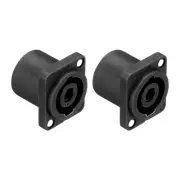 2pcs 4 Pole Speaker Jack Twist Lock,1 Inch XLR Speaker Panel Mount,Black