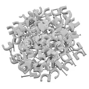 100 x Cable Clips 8mm Nail White Skirting Board suits Electrical & Power Cable10