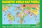 Ata-Boy Magnetic World Map Play-n-Learn Puzzle Board