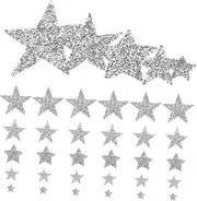 DOITOOL 50Pcs Star Iron Patches Decorative Rhinestone Star Appliques for Clothing Bags Hats and Shoes Wear Resistant Cloth Stickers