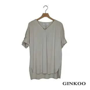 【GINKOO 俊克】袖口設計前短後長上衣