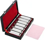 Labymos Harmonica 10 Holes Harp Blues Harp Blues Harmonica Diatonic Harmonica Set 7 Piece (A-G) W/Exquisite Box + Wipes