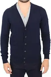 [Ermanno Scervino] Blue Wool Cashmere Cardigan Pullover Sweater
