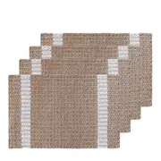 4PK J.Elliot Home Conner 33x48cm Jute Placemat Table Protector Rectangle Ivory