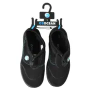 Oz Ocean Meelup Aqua Shoes Beach/Pool Outdoor Water Slip-On Kids Black