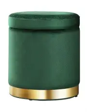 [Artiss] Ottoman Storage Round Foot Stool in Green