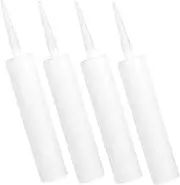 4pcs Empty Hose Empty Caulking Tubes Sealer Sealing Caulking Tubes Mastic Sealant Grout Sealing White Plastic