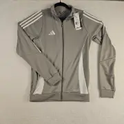 Adidas Tiro 24 IR9494 Mens Small Gray/White Soccer Training Jacket Full-Zip