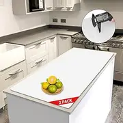 2MM Extra Thick Silicone Kitchen Counter Mat, 47.2" x 23.6" Non-Slip Heat Resistant Countertop Protector, Extra Large Craft and Kitchen Mat, Semitransparent,2Pack