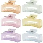 3.5 Inch Medium Hair Claw Clips 6 Pack Hair Clips for Women Square Ice Cream