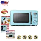 Vintage-Style Compact Microwave - 0.9 cu ft with Auto Cook & Easy Clean Features