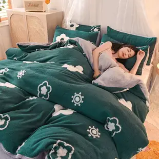 法蘭絨床包四件組 單人雙人加大 雙面珊瑚絨 裸睡級別 床包組 床套 床單 雙人四件組 被套 被單 枕頭套