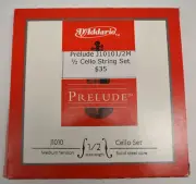 NEW D'ADDARIO PRELUDE J1010 CELLO STRING SET, SIZE: 1/2, STRINGS: A, D, G, C