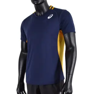 Asics MATCH M SS TEE [2041A132-400 男 短袖 T恤 網球 運動 快乾 網布 深藍