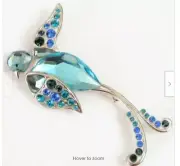 RETIRED DANIEL SWAROVSKI STERLING SILVER CRYSTAL BIRD OF PARADISE BOKALI BROOCH
