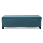 Noble House Entryway Bench 16.5"Hx17.25"W Bathroom Storage FlipTop Cleo DarkTeal