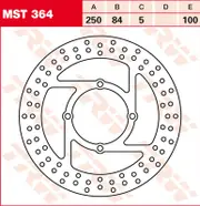 TRW Lucas Brake disc MST364, rigid