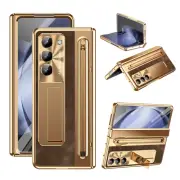 For Samsung Z Fold 6 5 4 Hard PC Case Stylus+Pen Holder Stand Screen Protector