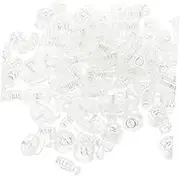 NUOBESTY 100pcs Transparent Pig Nose Button Cord Lock Adjustable Drawstring Buckle Clear Elastic for Sewing Round Elastic Cord Sliding Fastener Buttons Toggle Plastic Adjustment Line Spring