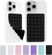 Silicone Octo Cup Buddy Sticky Grip Holder for Cellphone, Silicone Suction Phone Case Mount Double Sided, Hands-Free Phone Accessories Strong Grip Holder for Selfie and Video (Black-2 Pack