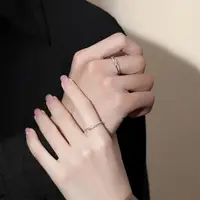 在飛比找momo購物網優惠-【MoonDy】情侶對戒 戒指 情侶款 純銀對戒 指環 對戒