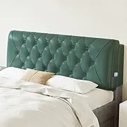Rectangular Bed Support Headboard Upholstered Wall Pillow Wedge Pillow Adults Kids Large Bed Backrest Waterproof Headboard Pillow for Daybed Bunk Bed,Green,No Headboard 63"