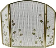Fireplace Screen Guard, Fire Guard Indoor Fireplace Screen 3 Panel Foldable Wrought Iron Screen Arched, Outdoor Metal Decorative Mesh Cover Solid Fire