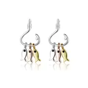 Fish Earrings Silver plating Fish Hook Exquisite Stud Earrings for Girls Women Fashion Jewelry