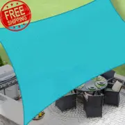 Sun Shade Sail, 8' X 10' Turquoise Rectangle Canopy Shades for Outdoor Patio Sha