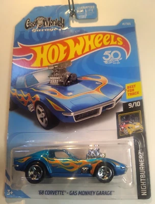 2018 Hot Wheels '68 Corvette - Gas Monkey Garage Blue Nightburnerz [9/10]