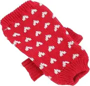 HOMOBABE Heart Pattern Dog Sweater for Small Dogs Knitted Winter Pet Clothing Breathable Wear Resistant Material for Daily Wear Holidays