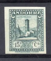 ANDORRA ESPAÑOLA 1929 - EDIFIL Nº 18 SIN DENTAR, NUEVO SIN SEÑAL, MNH **