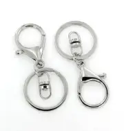 5 Key Chain Rings with Large Lobster Clasp Swivel Clasp 68mm x 30mm - FD064