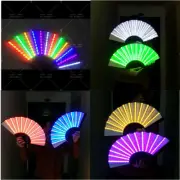LED Light Chinese Hand Held Folding Fan DJ Party Dancing Bar Stage Lighting Prop
